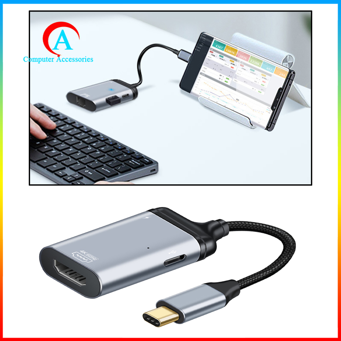 Cáp Chuyển Đổi 4k Usb 2.0 Type C Sang Hdmi Cho Macbook Pro | BigBuy360 - bigbuy360.vn