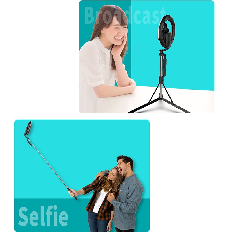 Gậy Chụp Ảnh Selfie Có Đèn Led 8 Inch 1.6m | BigBuy360 - bigbuy360.vn