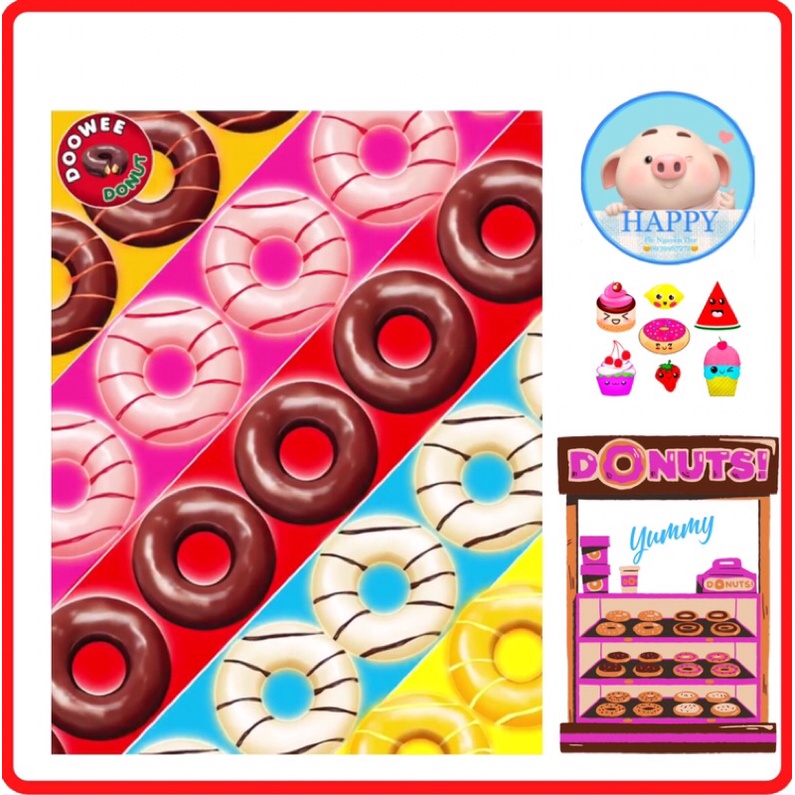 Bánh Donut DOOWEE phủ Phô mai/ Sôcôla/ Dâu/ Cam/ Sữa gói 30g