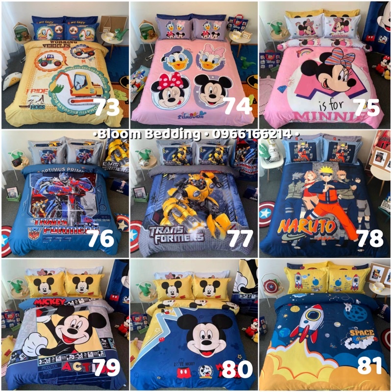 Set Chăn Ga Gối Cotton Disney 4 Món Cho Bé - Siêu nhân / Công chúa