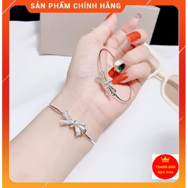 [ FREE SHIP] Lắc Tay Bạc Nữ Cao Cấp Kiểu Dáng Nơ Đẹp nhẹ nhàng HK024