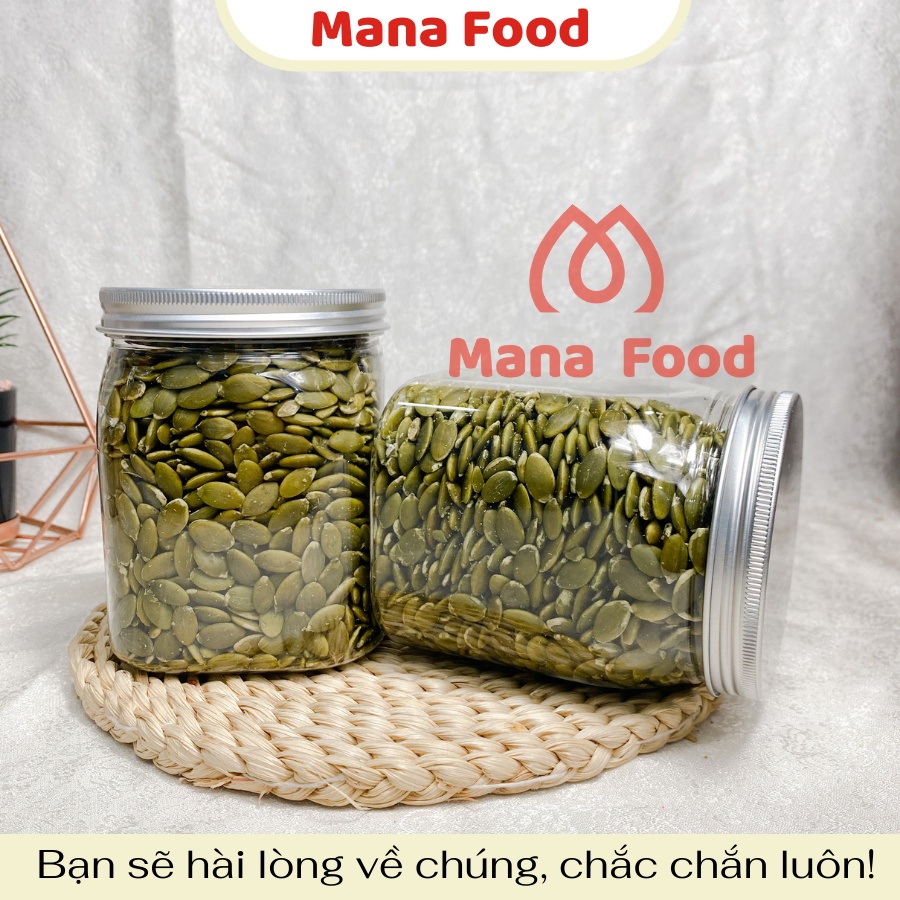 [Hũ vuông] 350G Nhân Bí Xanh Ấn Độ Mana Food | VSATTP - Hạt bùi - Chất lượng