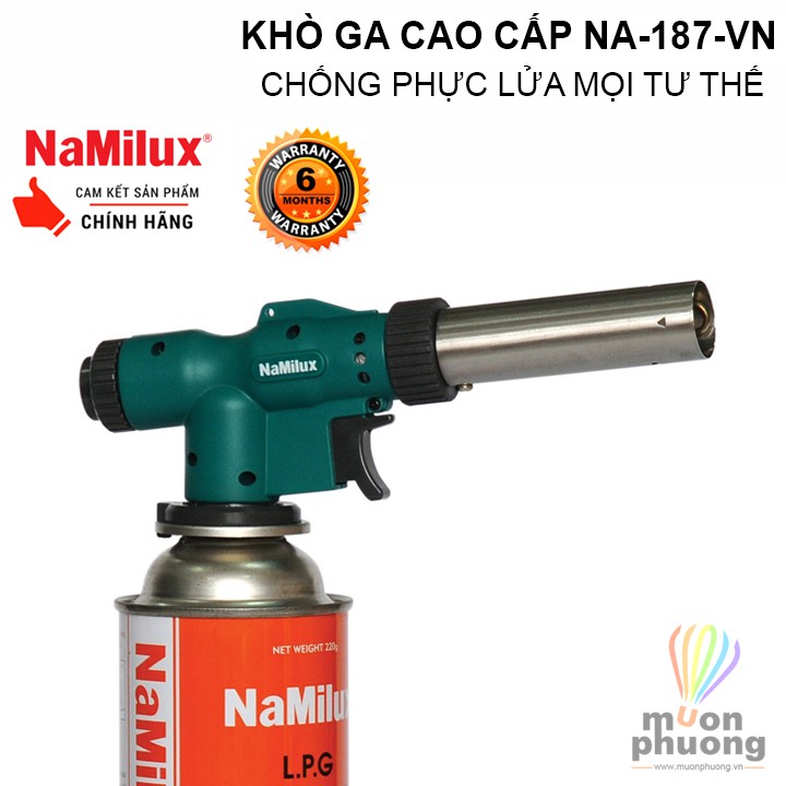 Đèn khò gas cao cấp cắm trại dã ngoại Namilux NA-187-VN - MUÔN PHƯƠNG SHOP