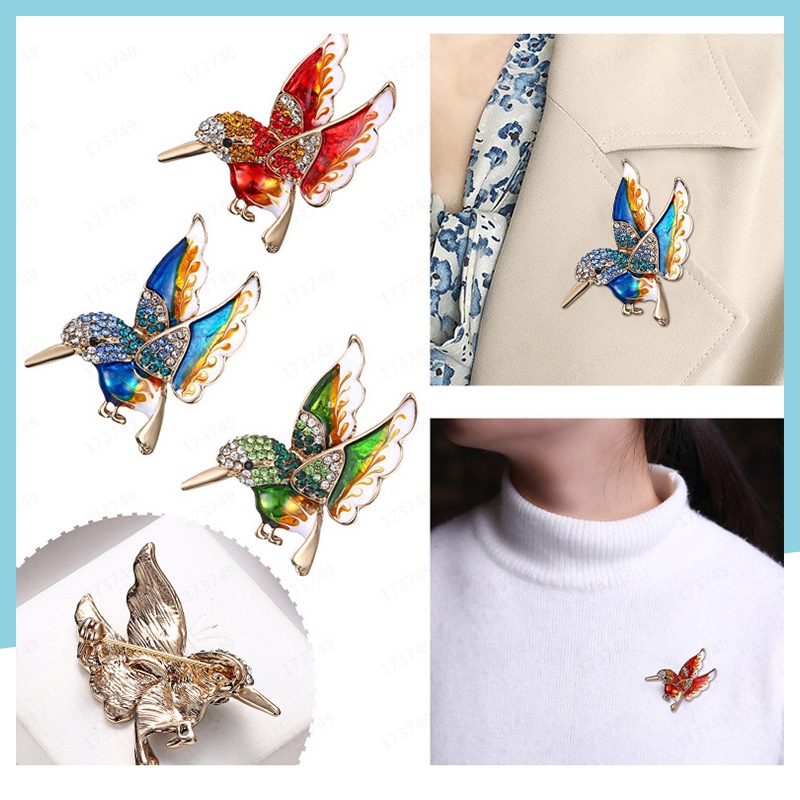 Trâm Cài Áo Hợp Kim Hình Chim Ruồi Đơn Giản Thời Trang Cổ Điển