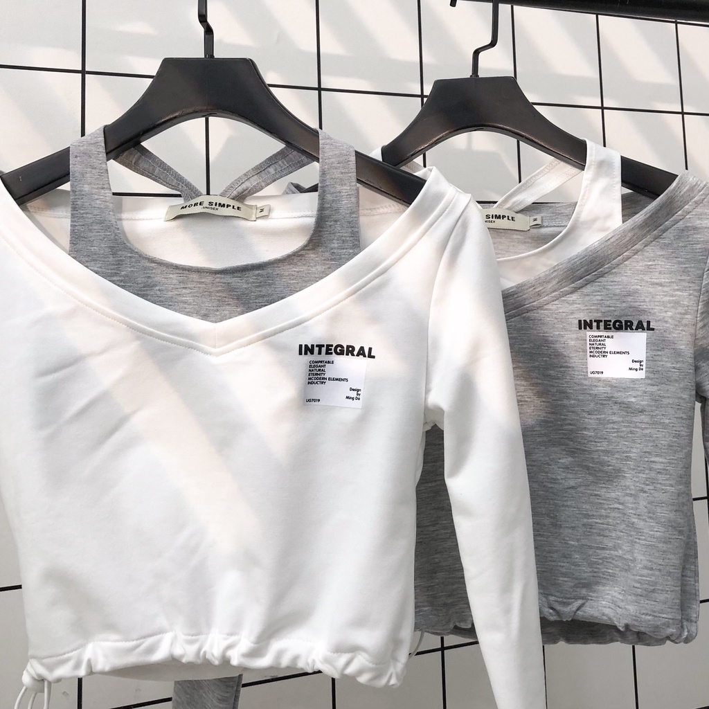 Áo Croptop Nữ Dài Tay Shi Vải Thun Da Cá Tici Phong Cách Ulzzang - Tuni Store