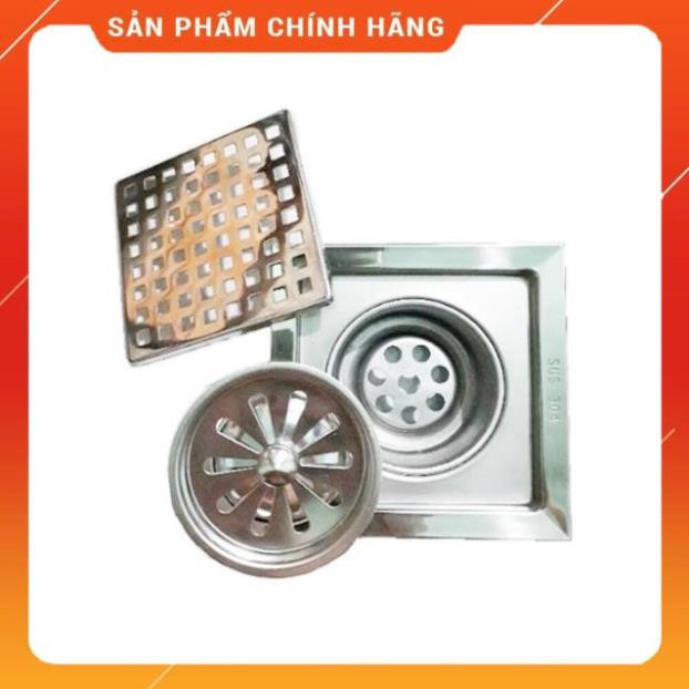 (SALE) Phễu thoát sàn inox304, phễu thoát chống hôi ngăn mùi lỗ vuông 12x12,15x15