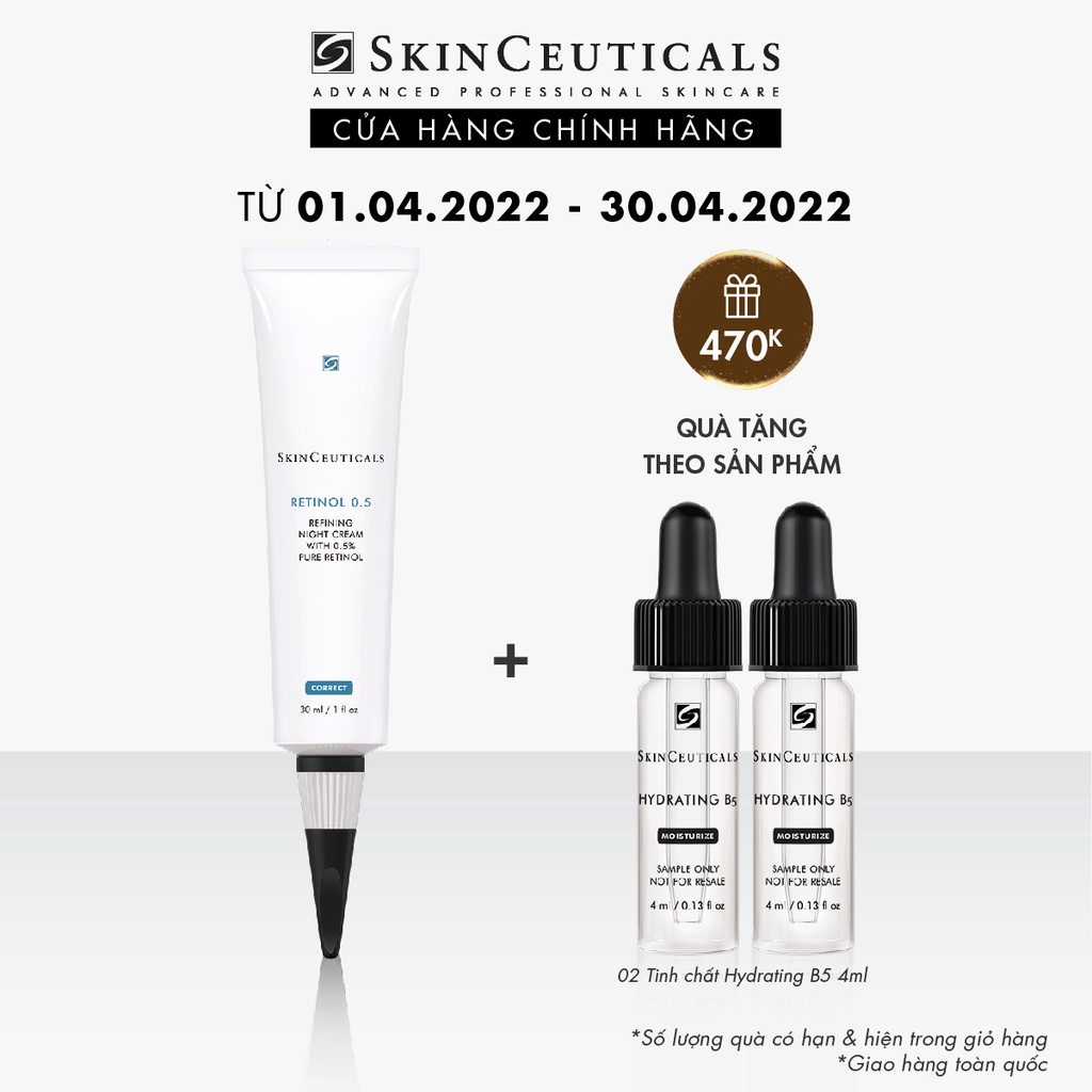 ​[Mã COSLUX05 giảm 120K] Skinceuticals Retinol 0.5 cải thiện các khuyết điểm sau mụn và các dấu hiệu lão hóa 30ml