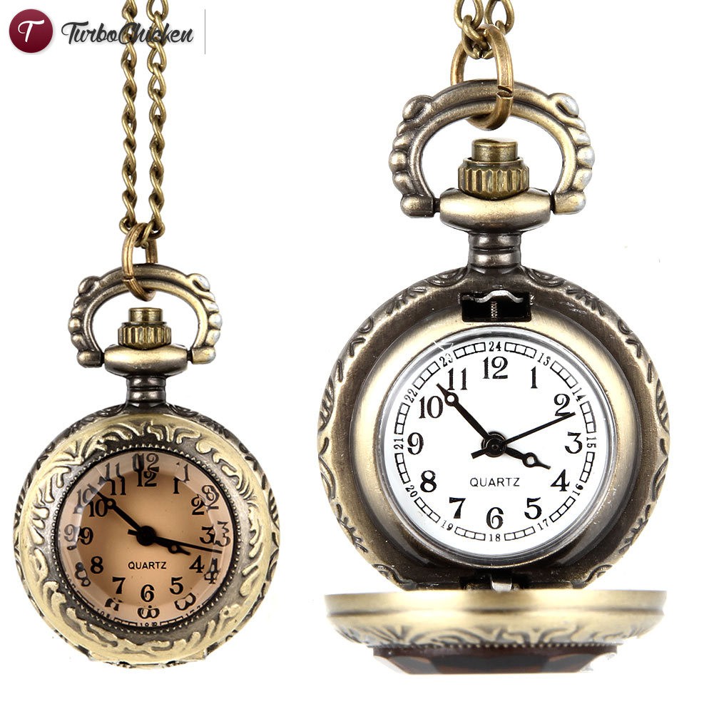 Đồng hồ quả quýt thiết kế dây kim loại phong cách cổ điển