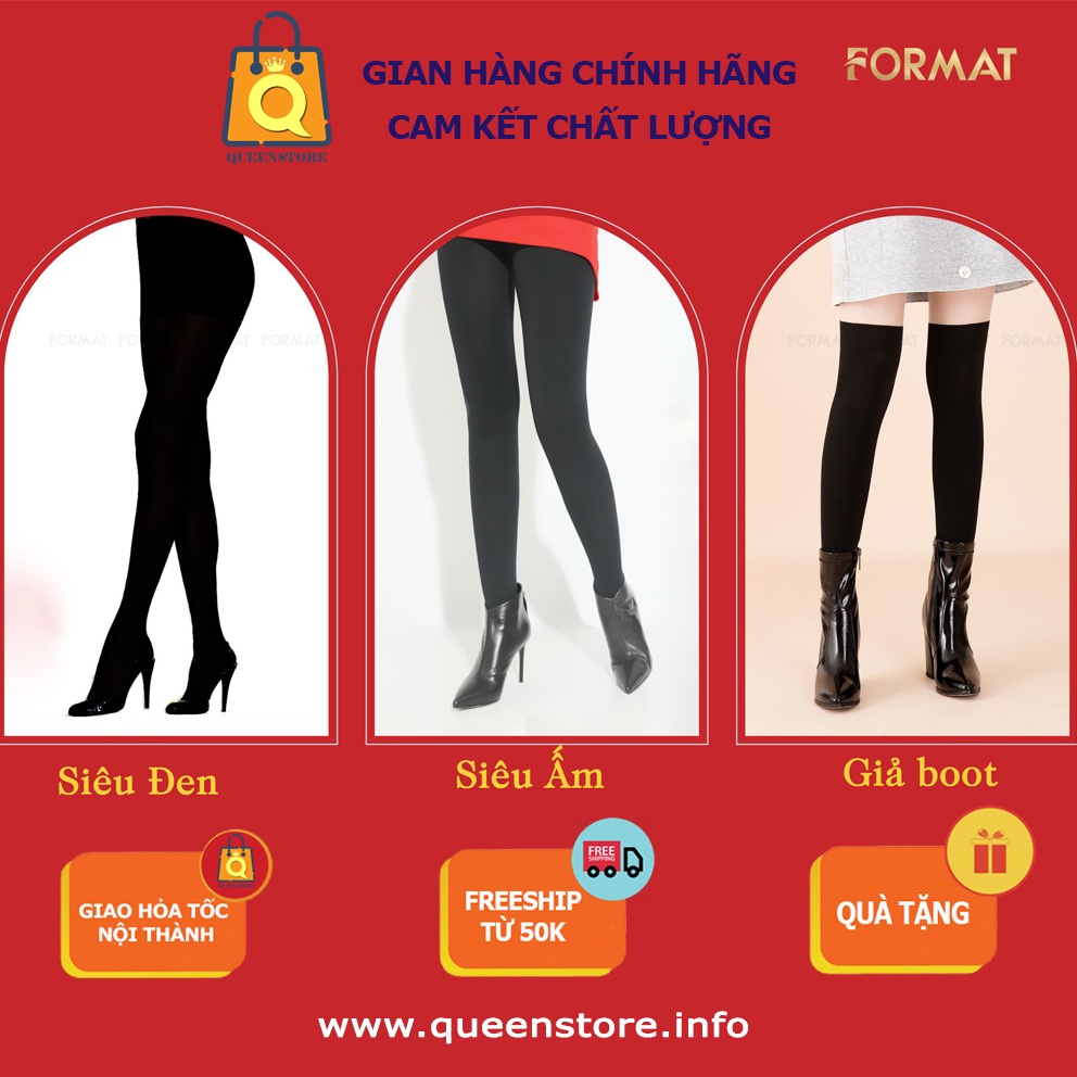 Quần tất Giả boot, Siêu ẤM, Siêu Đen Siêu Thật Chân FORMAT chính hãng Hàng Hiệu Cao Cấp - QueenStore