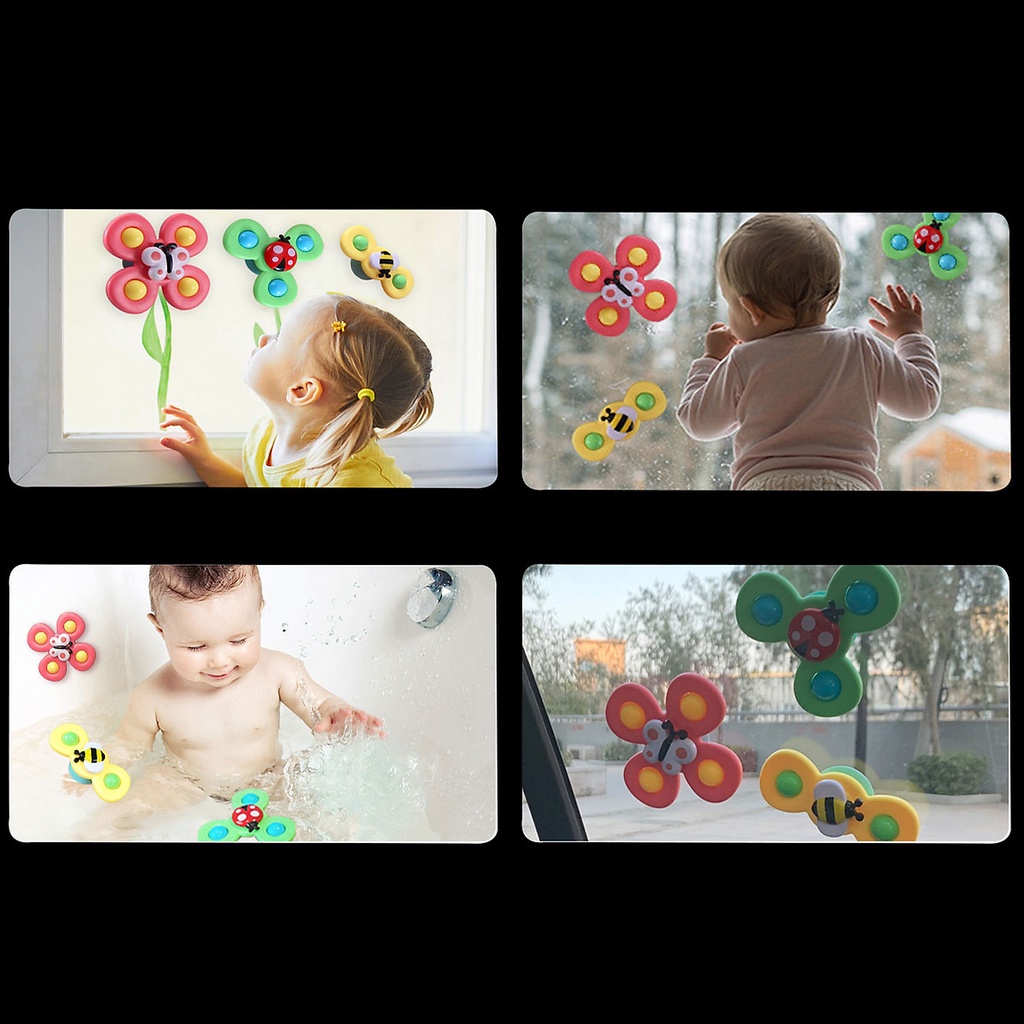 Set 3 đồ chơi con quay spinner hình côn trùng vui nhộn cho bé