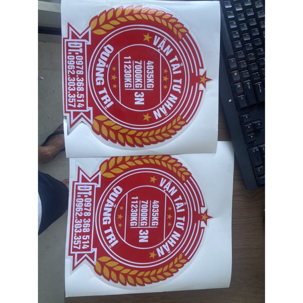 Decal xe tải LOGO TẢI TRỌNG XE
