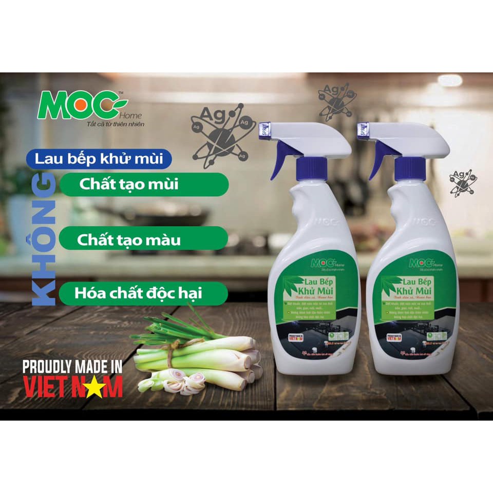 Lau bếp khử mùi tinh dầu sả Nano bạc