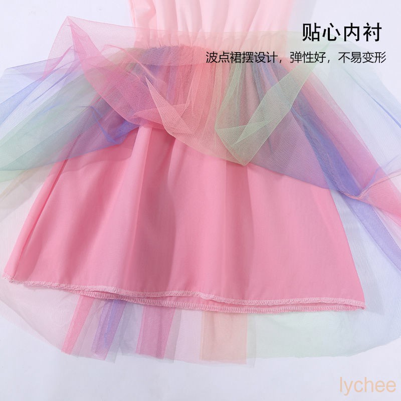 Đầm Công Chúa In Hình Kỳ Lân Cho Bé Gái 2020