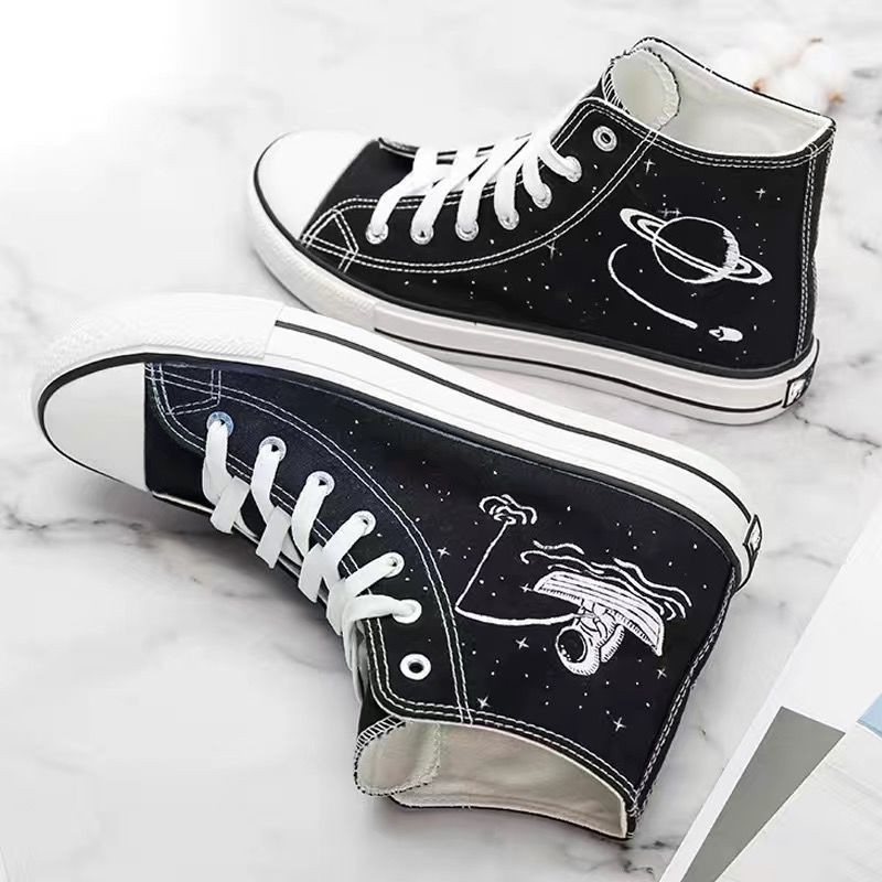 Giày Thể Thao Cổ Cao In Họa Tiết Graffiti Cho Nam 454647 / 3001 | BigBuy360 - bigbuy360.vn