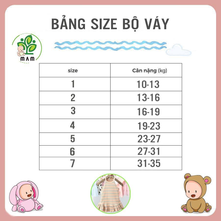 Váy Bé Gái Mầm Store Cho Bé Gái Từ 8 Đến 35 Kg Có 3 Màu