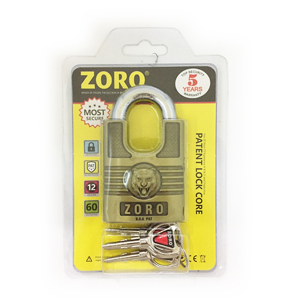 Ổ Khóa chống cắt ZETOP, ZORO 4 chìa, khóa cửa, khóa nhà, khóa chống trộm