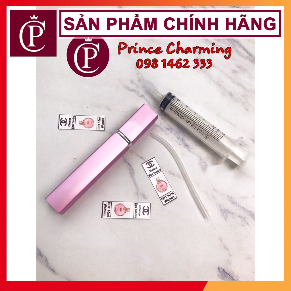 Combo Lọ + bộ chiết nước hoa: lọ chiết + Xi lanh Chiết + Tem dán