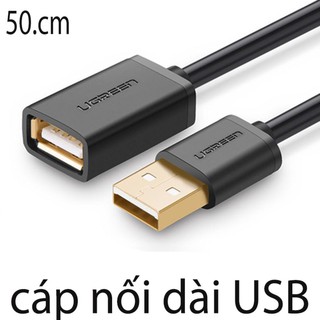 Cáp nối dài  USB 1 đầu đực 1 đầu cái - 50Cm UGREEN 10313 (màu đen - Mạ vàng)