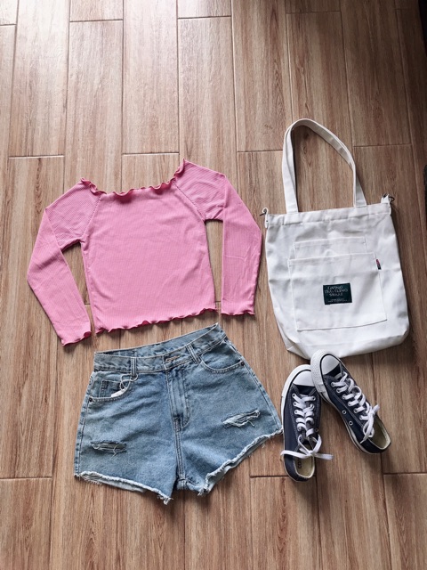 Áo trễ vai dài
 tay 📣FREESHIP Đơn 250K📣 Áo trễ vai tay dài basic hàng Quảng Châu | BigBuy360 - bigbuy360.vn