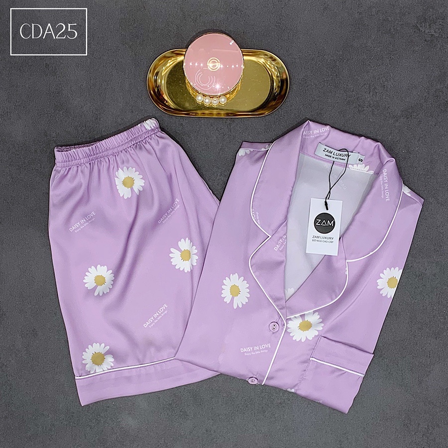 Bộ ngủ satin ZAM Luxury - CDA25 - Áo ngắn tay quần đùi | BigBuy360 - bigbuy360.vn