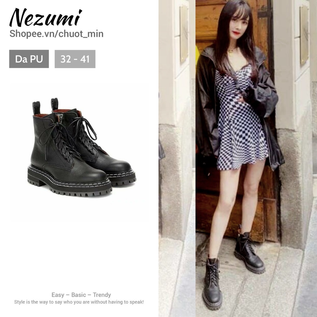 (Order) GIÀY COMBAT BOOT DA ĐẾ CAO 3CM