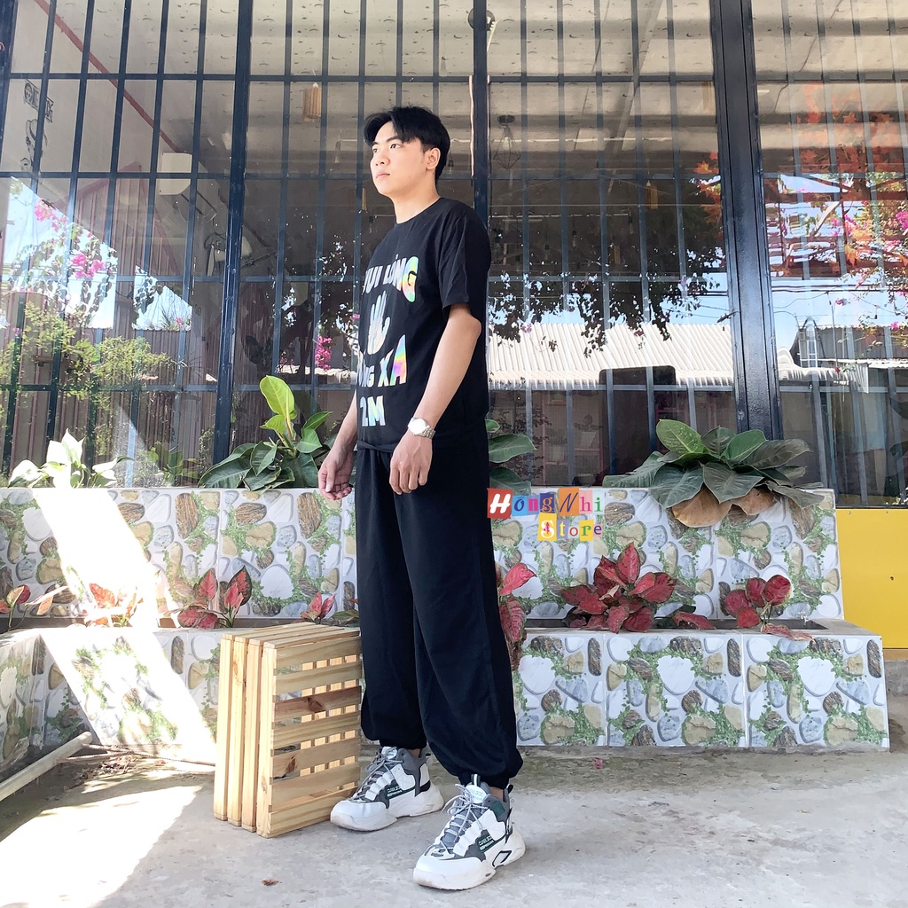 Quần Jogger Basic Pant Ulzzang Unisex Jogger Trơn Bo Lai Màu Đen Dáng Rộng Nam Nữ - MM