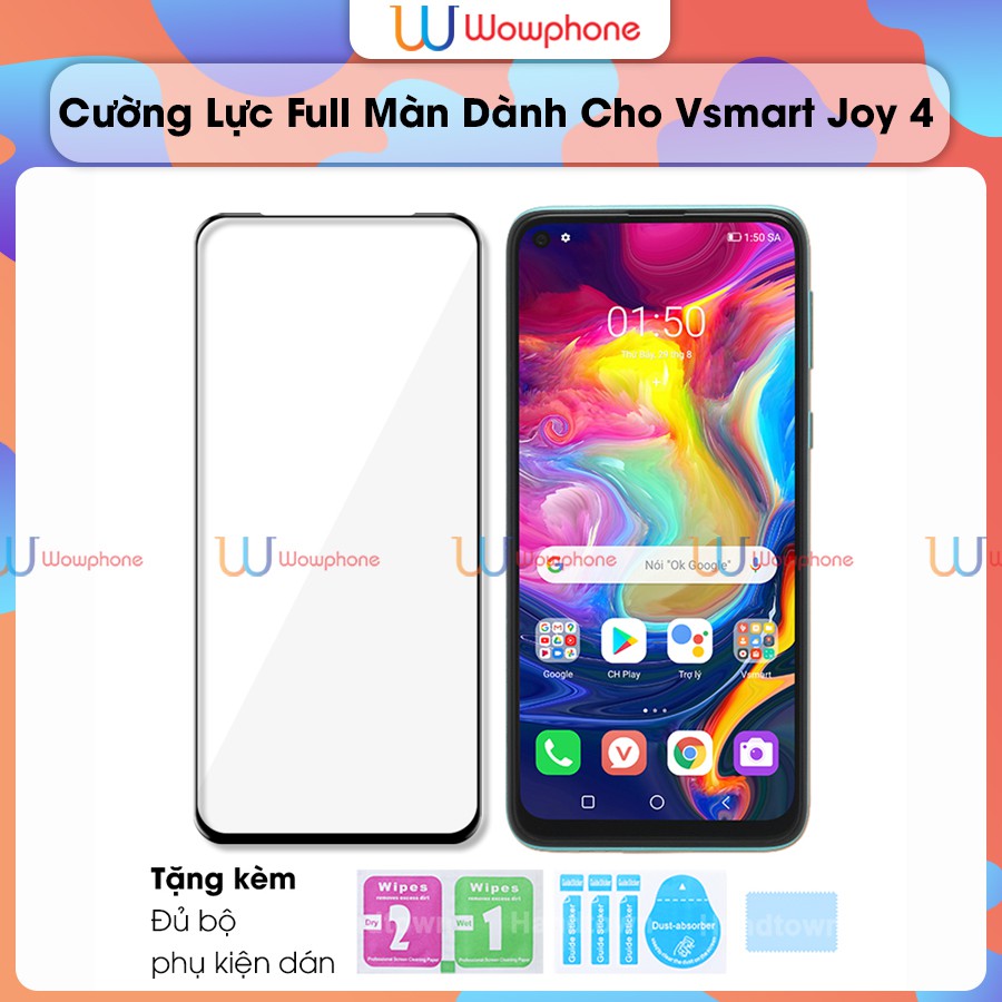 [VSMART] Kính Cường Lực Full Màn Đen Vsmart Joy 4 / Joy4 / Live 4 / Live4 / Aris Aris Pro Full Keo Viền Mỏng