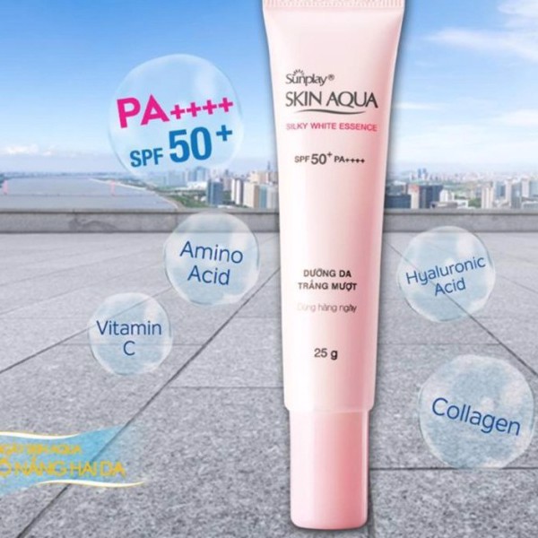 Tinh Chất Chống Nắng Dưỡng Trắng Sunplay Skin Aqua Silky White Essence SPF50 25g