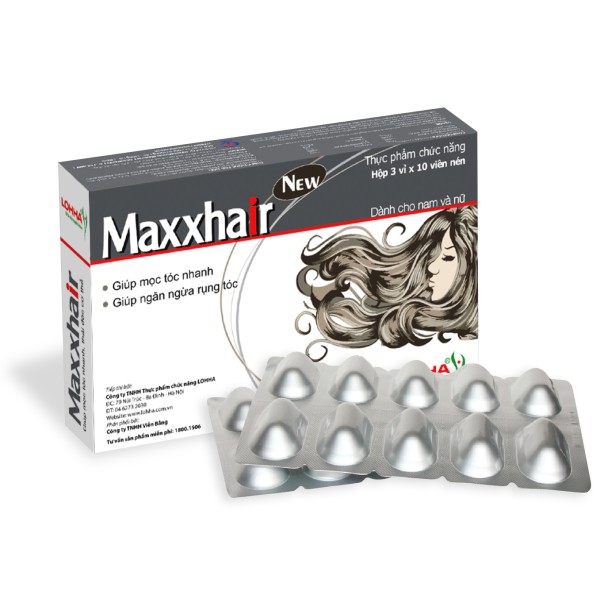 [TÍCH ĐIỂM MUA 6 TẶNG 1] - Maxxhair New Chính Hãng Ngăn Rụng Tóc - Tóc Bóng Mượt (Hộp 30 VIên) | BigBuy360 - bigbuy360.vn