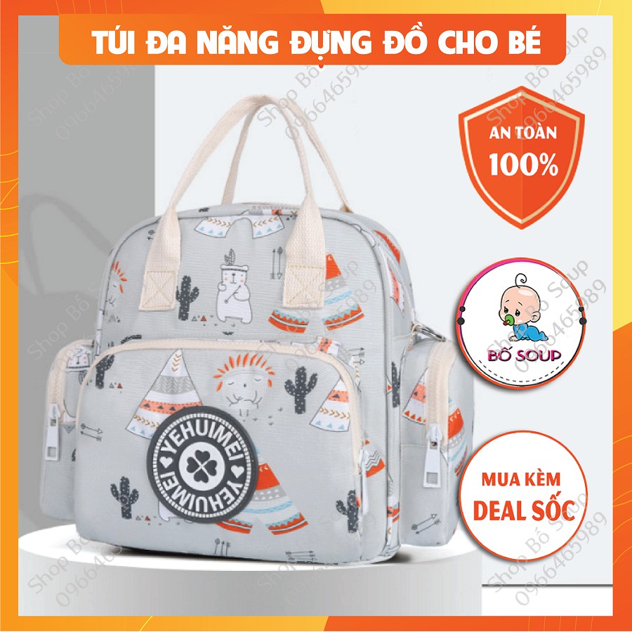 Balo bỉm sữa đựng đồ cho mẹ và bé có ngăn giữ nhiệt bình sữa Shop Bố Soup