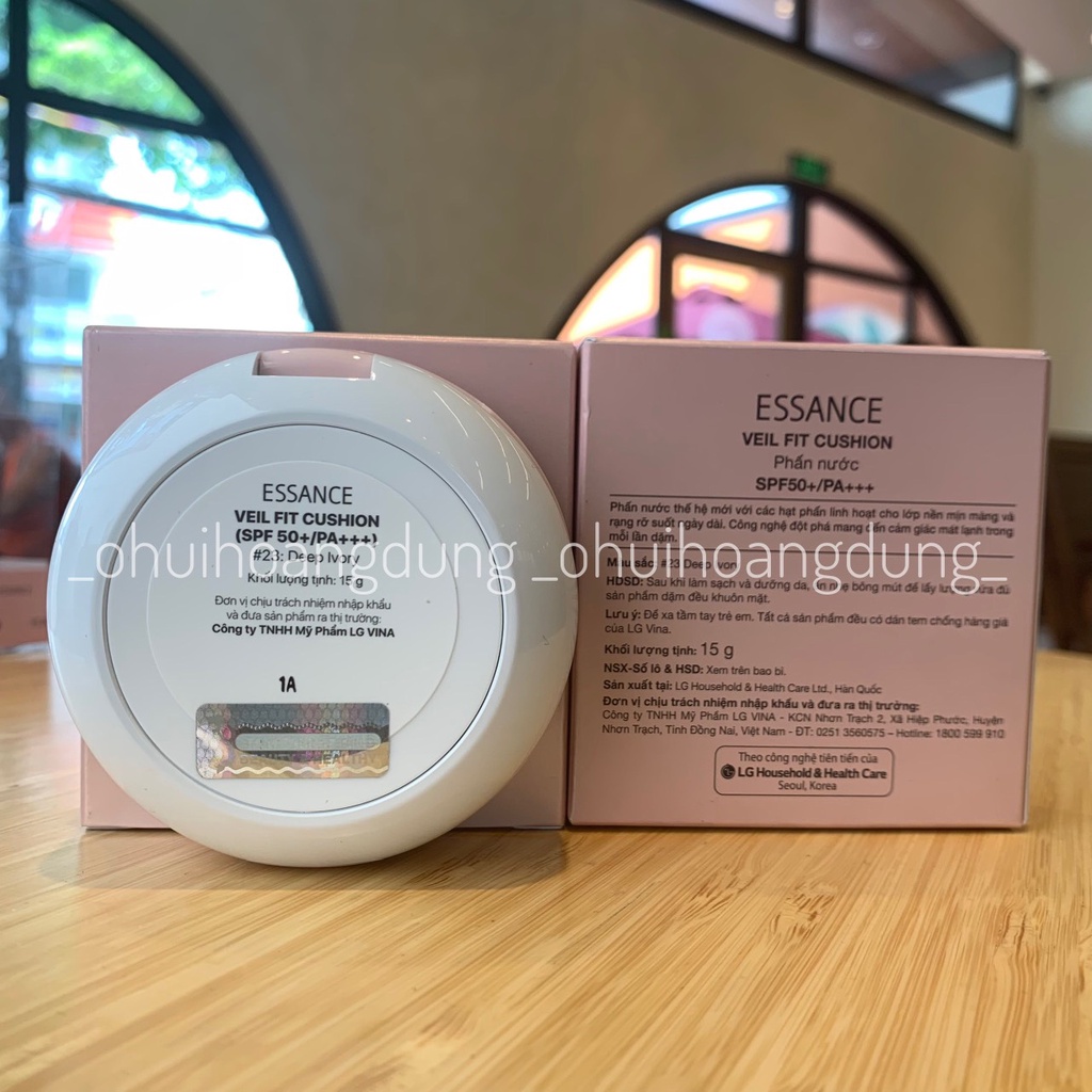 Phấn nước mịn lì mờ khuyết điểm Essance Veil Fit Cushion SPF50+ PA+++ 15g