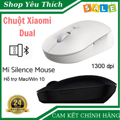 Chuột Máy Tính Không Dây Xiaomi Mi Dual Mode Wireless Mouse Silent Edition - Bluetooth 4.2 & RF 2.4GHz, Không Tiếng Ồn