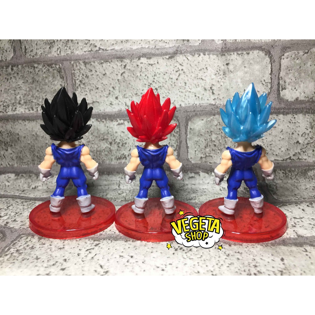 Mô hình Dragon Ball - Set 3 mô hình Majin Vegeta SSJ God Blue - WCF - Cao 7cm