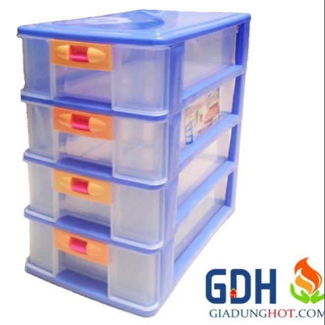 Tủ nhựa mini đựng thuốc 4 tầng