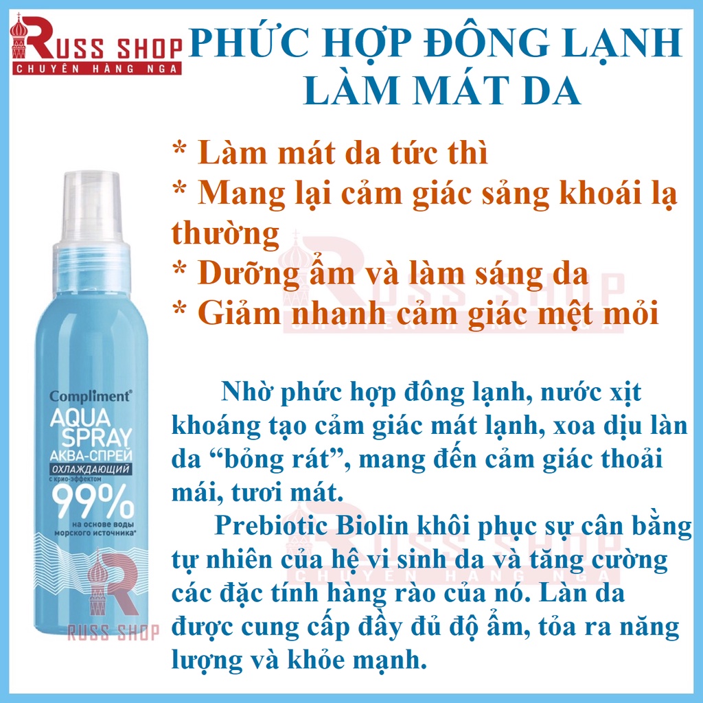 Xịt Khoáng Compliment 200ml Cho Khuôn Mặt Và Cơ Thể