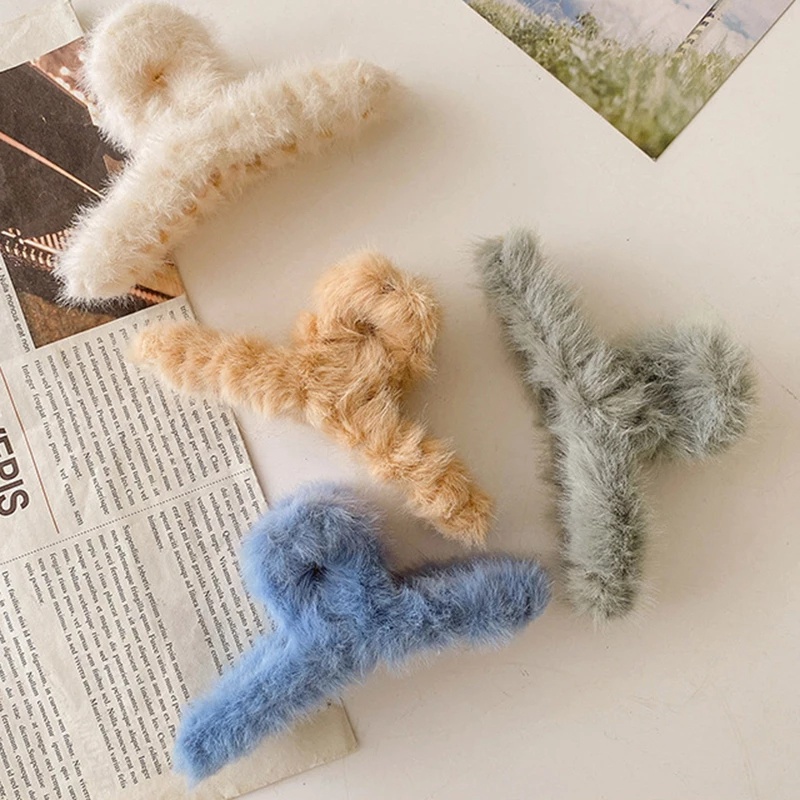 INS Kẹp tóc cố định đầu đuôi ngựa màu trơn hình học cá mập ngọt ngào phong cách ngọt ngào cho nữ