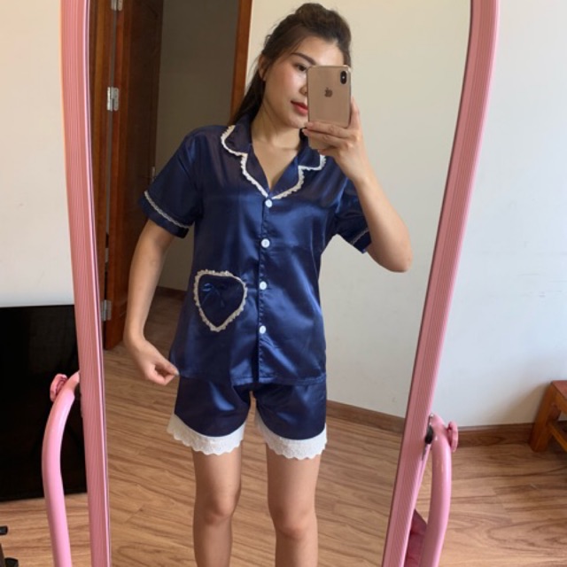 [ ẢNH THẬT ] BỘ NGỦ LỤA CỔ VIỀN REN
