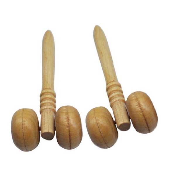 Dụng cụ lăn sống mũi, massage da mặt cổ vai gáy bằng gỗ
