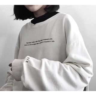 Áo Sweater NEVA DIE Trắng WHITE UNISEX (form rộng Châu Âu)