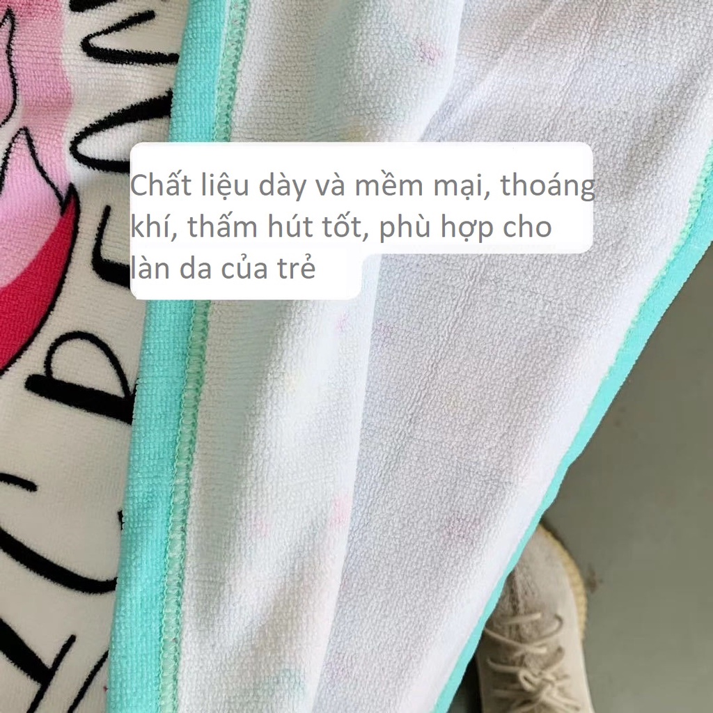 [Tặng Túi Đeo] Khăn choàng tắm biển hoạt hình size lớn cho bé