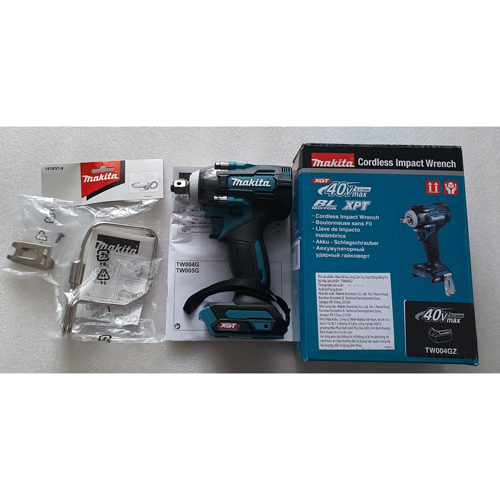 40V max - THÂN MÁY BULONG MAKITA TW004G - 40V. (SẢN PHẨM CHƯA BAO GỒM PIN VÀ SẠC)