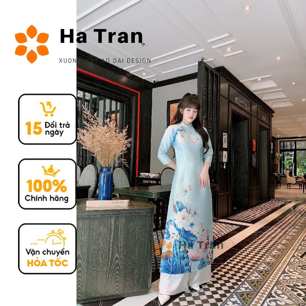 Áo dài cách tân lụa tafta cao cấp chuẩn xịnh màu hồng và xanh áo dài tết cách tân An Lạc