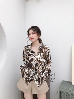 Áo sơ mi lụa loang