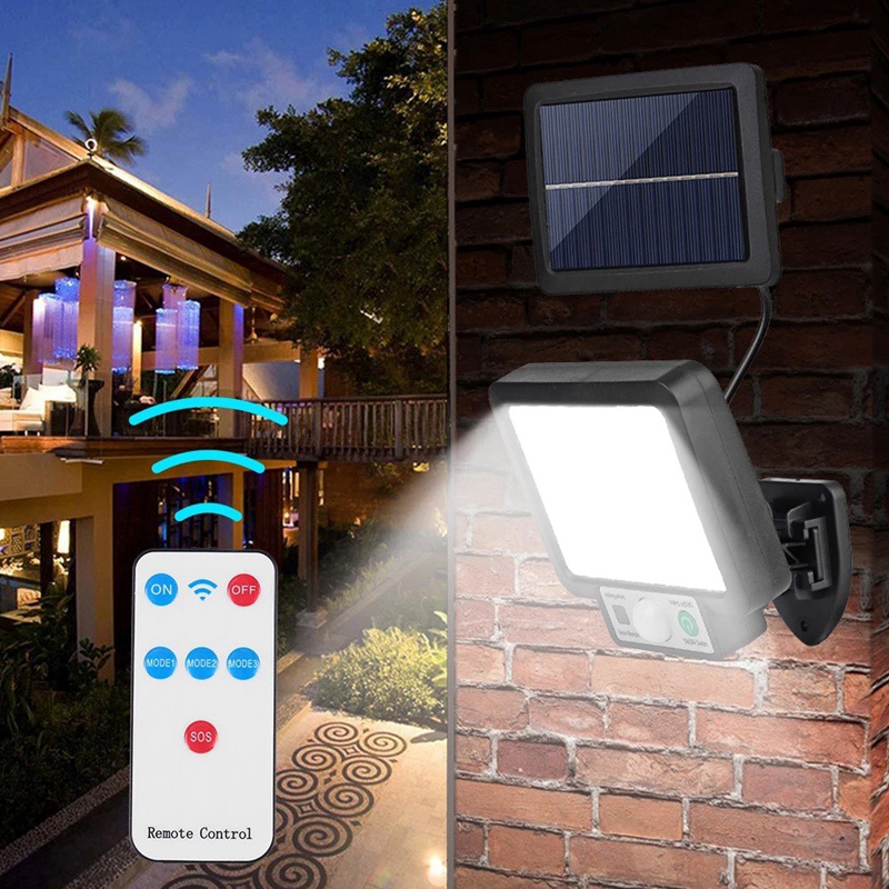 Đèn LED Treo Tường 3 Chế Độ Cảm Biến Chuyển Động Chống Nước Chạy Bằng Năng Lượng Mặt Trời