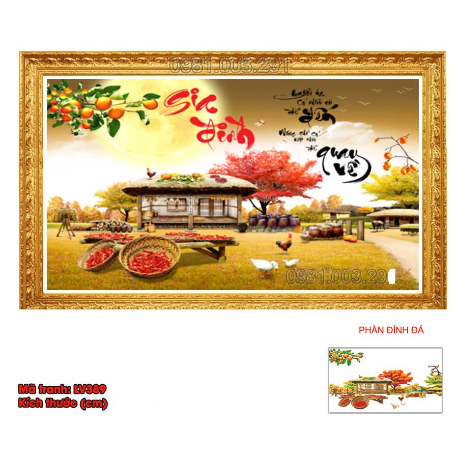 Tranh thêu chữ thập Gia Đình kt 63x47cm