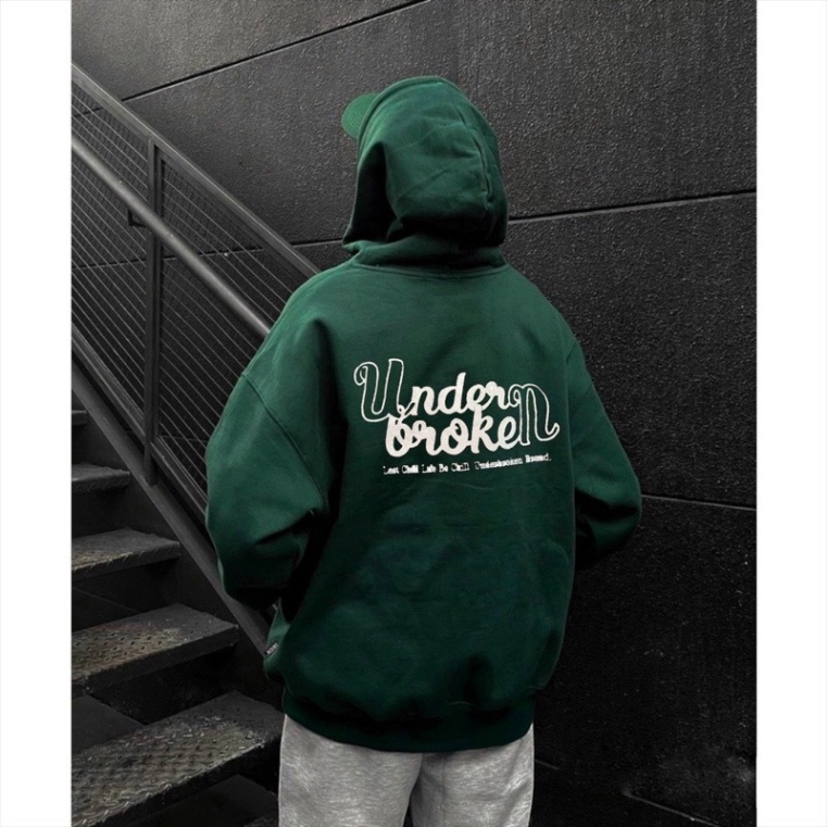 Áo hoodie khoác form rộng nam nữ underbroken màu xanh trắng đen chất nỉ Ulzzang Unisex mã AH001