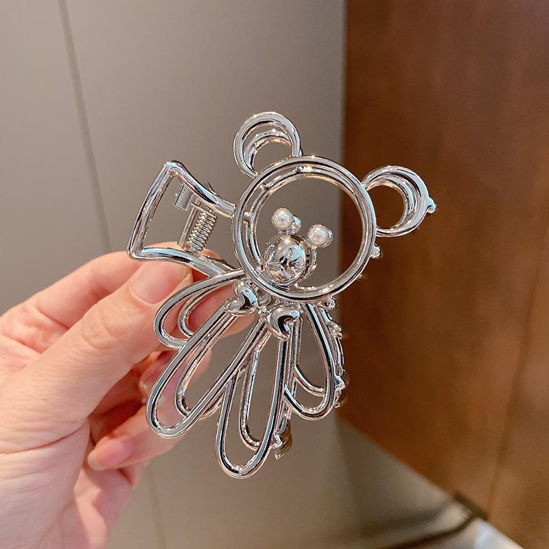 Kẹp tóc hình gấu bằng hợp kim màu vàng/bạc thời trang Hàn Quốc mùa hè xinh xắn cho nữ