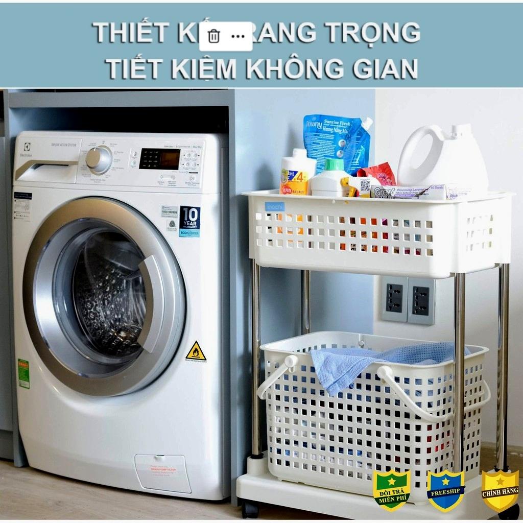 Làn đi sinh có quai xách giữa Inochi Giỏ nhựa đựng đồ cho bé có nắp đậy tiện lợi