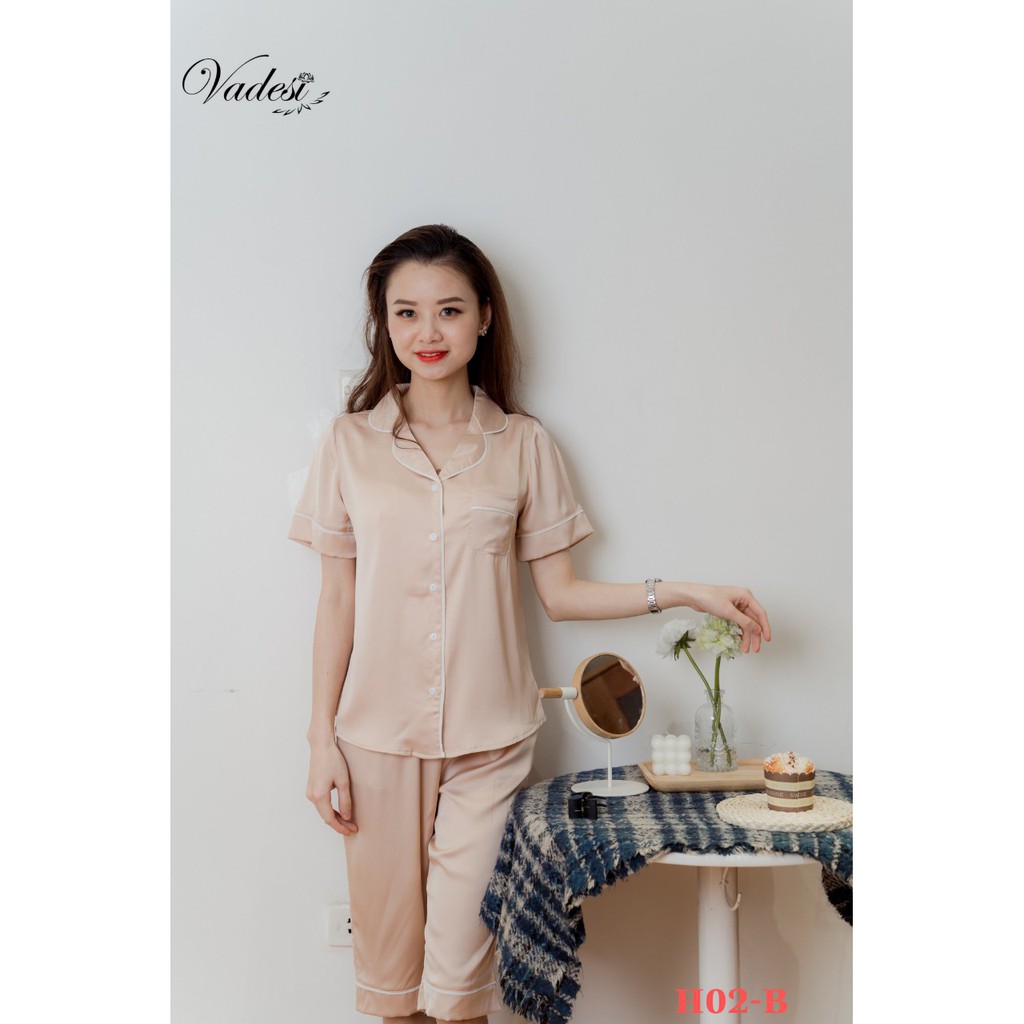 [Chính Hãng] Bộ Lửng Pijama Lụa, Bộ Đồ Nữ - Vadesi , Thời Trang Nữ, Bộ Mặc Nhà Nữ Mùa Hè, Đồ Bộ, Đồ Ngủ Đẹp,