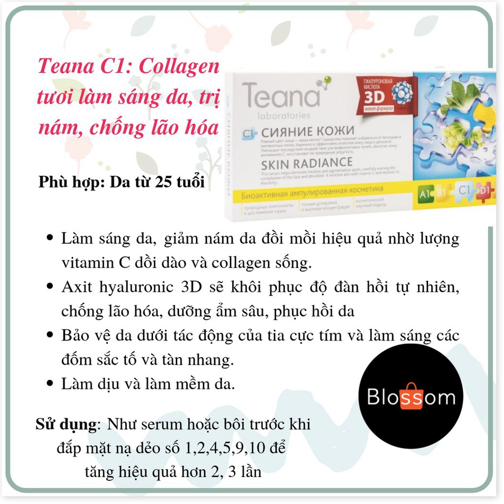 [Mã giảm giá] Serum TEANA C1 Collagen tươi sáng da, mờ thâm, nám